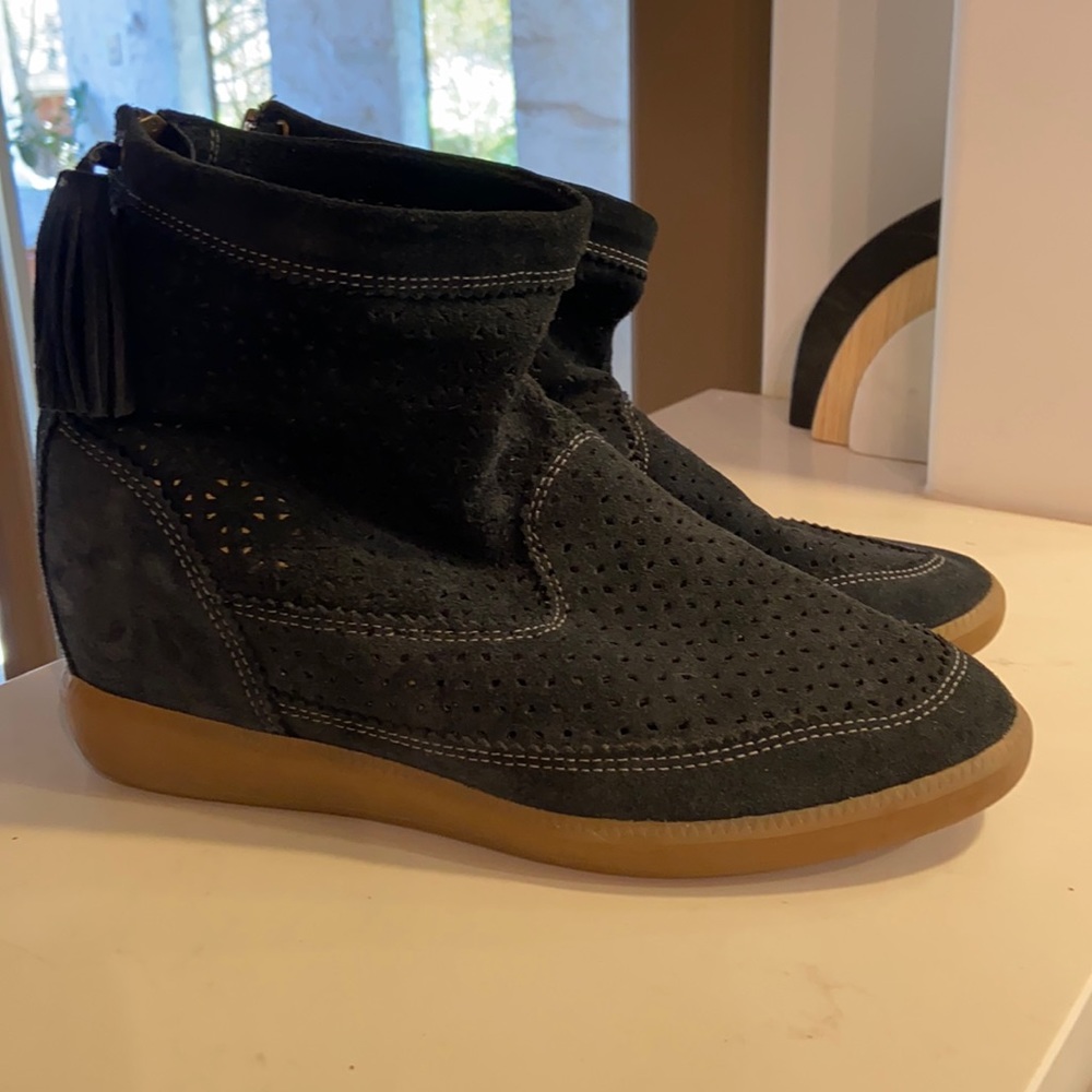 Isabel Marant Basley Suede Navy Ankle Boots